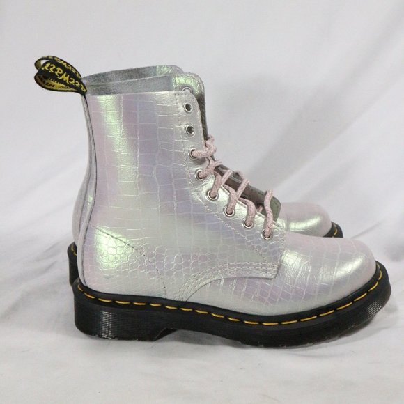 Dr. Martens 1460 Iridescent Croc Leather Boots Sz 6 US RARE - Picture 10 of 14